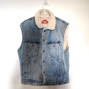 VINTAGE | Sherpa lined denim vest